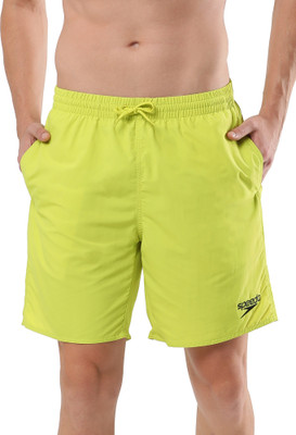 SPEEDO Solid Men Green Swim Shorts