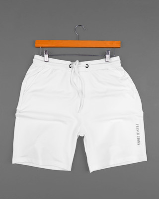 french crown Solid Men White Regular Shorts