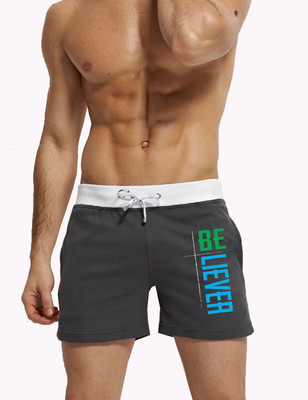 HOTFITS Self Design Men Black Basic Shorts
