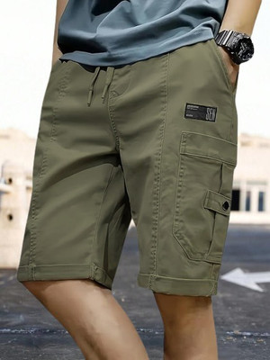 TYRELL Self Design Men Green Cargo Shorts