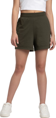 JOCKEY Solid Women Khaki Casual Shorts