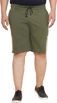 JOHN PRIDE Self Design Men Green Regular Shorts