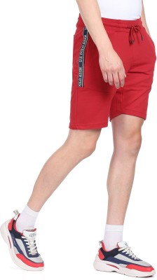 U.S. POLO ASSN. Solid Men Red Regular Shorts