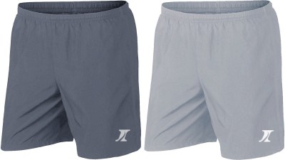 INDICLUB Solid Men Dark Grey, Grey Sports Shorts