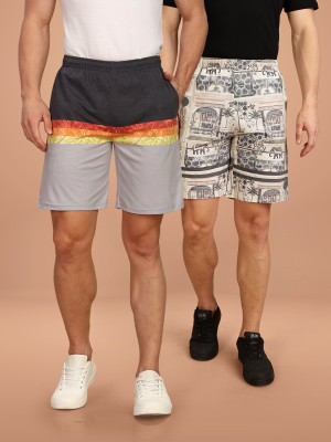 BULLMER Printed Men Multicolor Basic Shorts