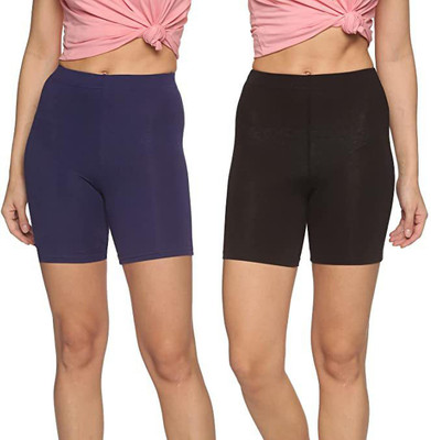 Andrey Solid Women Black, Red Cycling Shorts
