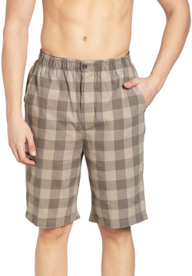 JOCKEY Checkered Men Khaki Bermuda Shorts