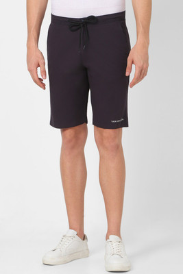 VAN HEUSEN Solid Men Black Regular Shorts