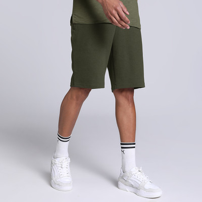 PUMA Solid Men Green Casual Shorts