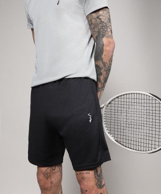 CAMPUS SUTRA Solid Men Black Sports Shorts