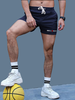 Bellwit Solid Men Dark Blue Running Shorts