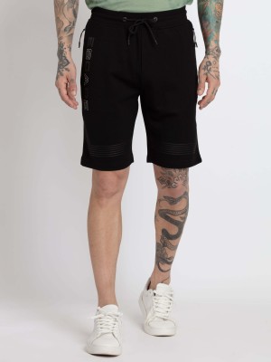 Status Quo Solid Men Black Casual Shorts