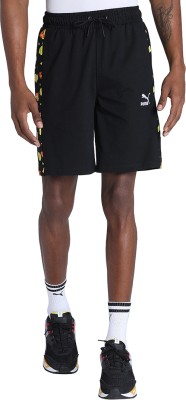 PUMA Solid Men Black Sports Shorts