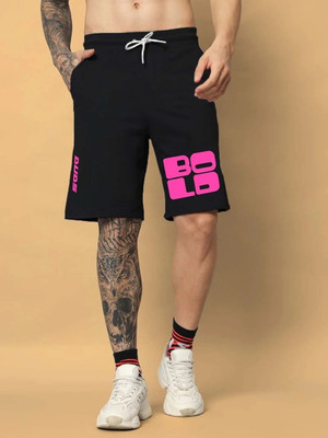 Culish Trend Color Block Men Black Regular Shorts