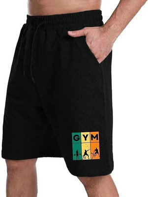 Peach Blossom Solid Men Black Casual Shorts