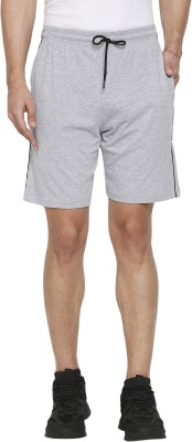 Vaishvik Solid Men Grey Basic Shorts, Bermuda Shorts, Night Shorts, Regular Shorts