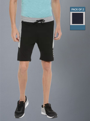 Force NXT Solid Men Dark Blue, Black Casual Shorts