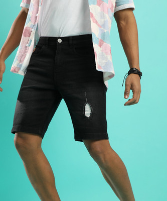 CAMPUS SUTRA Solid Men Denim Light Blue Denim Shorts