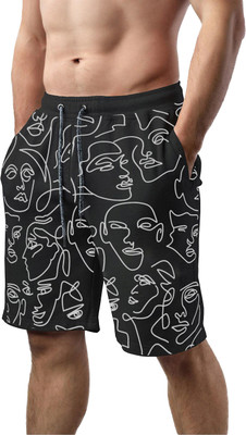 Southcity Graphic Print Men Black Basic Shorts