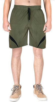 PICSTAR Self Design Men Dark Green Gym Shorts