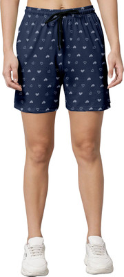 RIOCREATION Printed Women Dark Blue Regular Shorts
