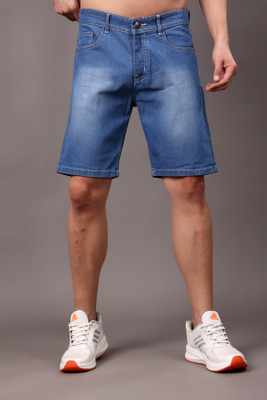 ZAYSH Solid Men Denim Blue Denim Shorts