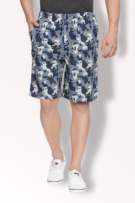 VAN HEUSEN Printed Men Blue Regular Shorts