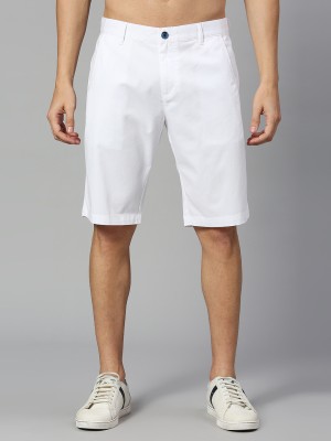 Thomas Scott Solid Men White Chino Shorts