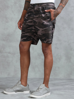 bEEVEE Military Camouflage Men Grey Regular Shorts