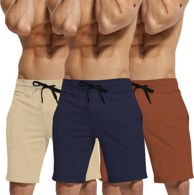TRIPR Solid Men Multicolor Regular Shorts