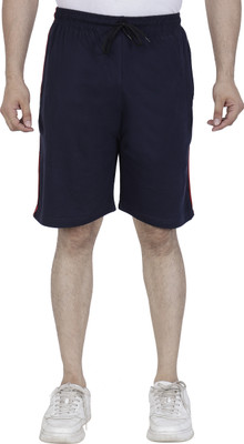 NEWZY Solid Men Dark Blue Basic Shorts