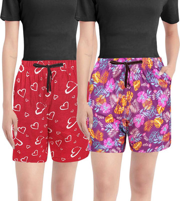 kayas Printed Women Multicolor Basic Shorts