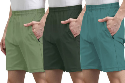 A1 SQUARE Solid Men Black Regular Shorts