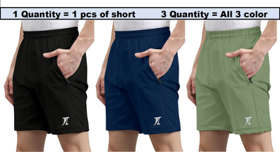 INDICLUB Solid Men Multicolor Regular Shorts