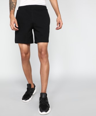 Asics Solid Men Black Sports Shorts