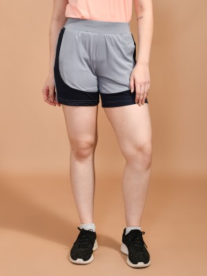 SKYKNIT Solid Women Grey Sports Shorts