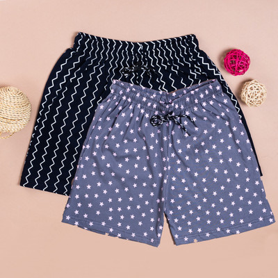 POWERmerc Printed Women Multicolor Regular Shorts