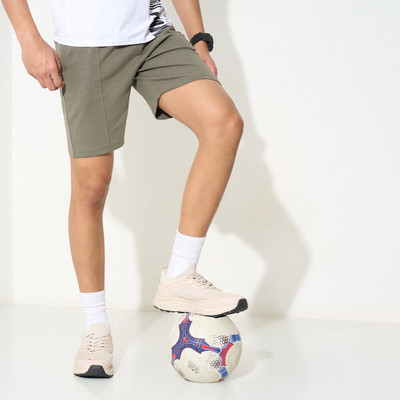 Ajile By Pantaloons Solid Men Green Basic Shorts