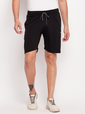 Adobe Solid Men Black Regular Shorts