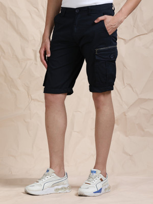bEEVEE Solid Men Dark Blue Cargo Shorts