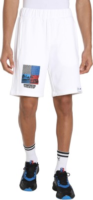 PUMA Solid Men White Casual Shorts