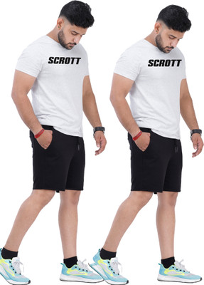 scrott fitness Solid Men Black Regular Shorts