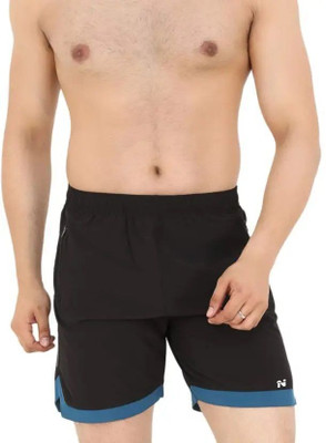 HouseOfCommon Printed Men Black Gym Shorts