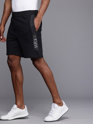 HRX by Hrithik Roshan Self Design Men Black Regular Shorts