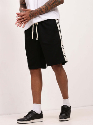 SHOWOFFFF Solid Men Black Regular Shorts