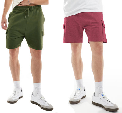 GYRFALCON Solid Men Maroon, Green Cargo Shorts