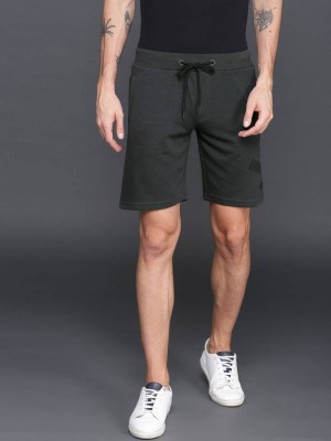 WROGN Solid Men Grey Regular Shorts