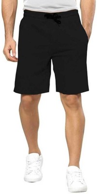 Subhashini Garments Solid Men Black Regular Shorts