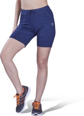 Laasa Sports Solid Women Blue Casual Shorts