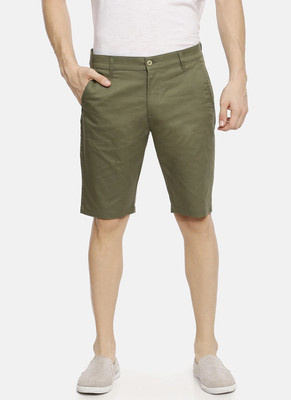The Indian Garage Co. Solid Men Green Chino Shorts